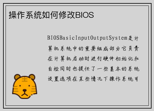 操作系统如何修改BIOS